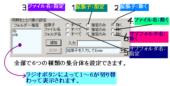 同期をとる対象の設定部分の画像